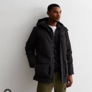 CLUB MONACO MEN'S WOOL CAMBRIDGE COAT WITH HOOD SIZE SMALL